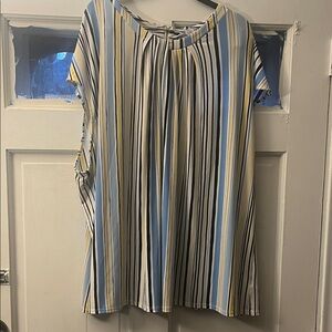 Liz Claiborne Blue and Yellow Striped Blouse